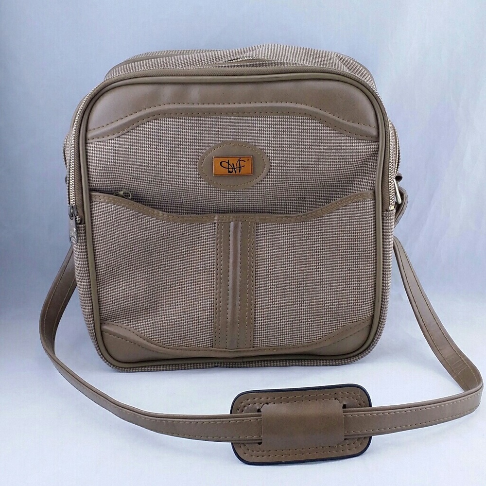 Diane Von Furstenberg Tweed Carry On Luggage Bag